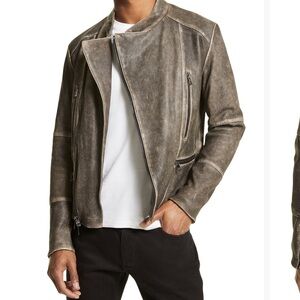 Michael Kors leather moto jacket small distressed black new $898